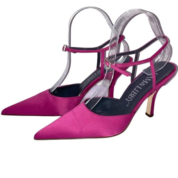 Sam & Libby Magenta Slingback Heels | Size 8M - Picture 1 of 10